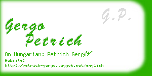 gergo petrich business card